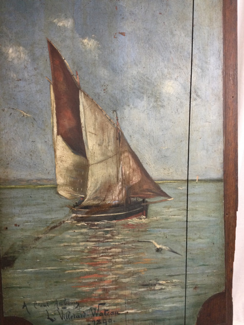 Marine signiert L. VILLETARD-WATEAU 1890