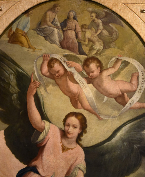 Der Schutzengel, Claudio Ridolfi (Verona, um 1570 - 1644) Kreis/Werkstatt