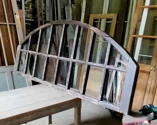 Trois Grandes Impostes Anciennes En Chêne 240x92 Cm Porte Fenêtre indus Atelier