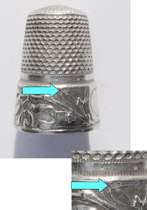 Nécessaire De Couture Ancien En Argent Massif Art Nouveau Gui 