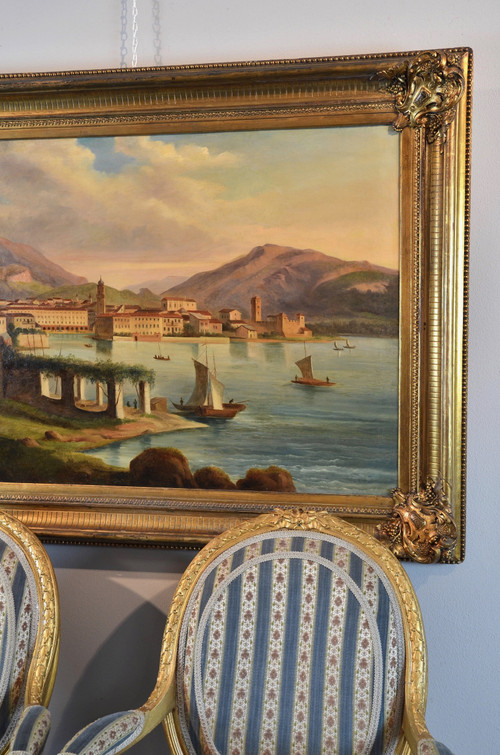 Peintre Védutiste Italien Du XIXe Siècle, Vue De Riva Del Garda