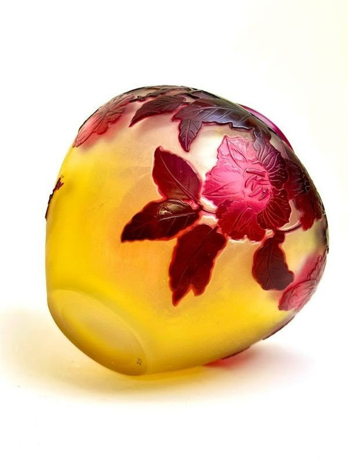 Emile Gallé Art Nouveau Vase “Red Bignones”