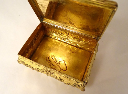 Petite Boîte Pomponne Agate Guirlandes Fleurs Coquille Fin XVIIIème XIXème