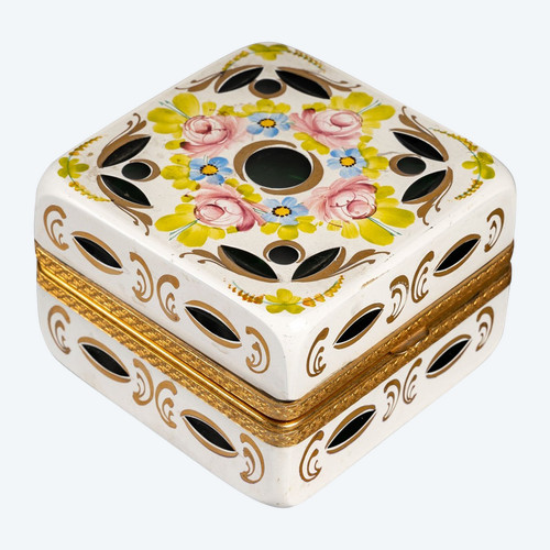 A Late 19th Century Opaline Overlay Jewelry Box