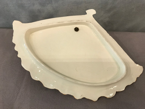 bellissimo oggetto in ceramica e bronzo fiorito della fine del XIX secolo