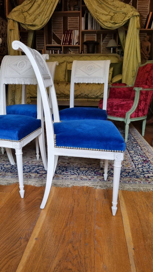 4 Chaises Directoire Attribuées à Henri Jacob