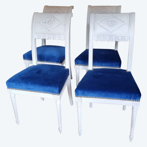 4 Chaises Directoire Attribuées à Henri Jacob