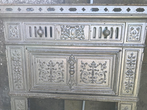 Joli décor de cheminée Prussienne en fonte d'époque 19 ème 