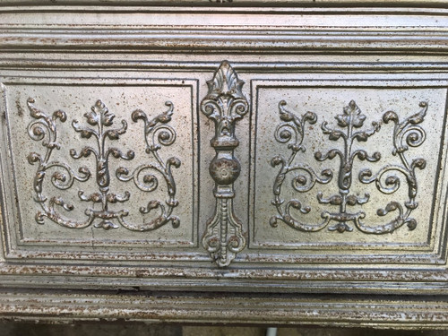 Joli décor de cheminée Prussienne en fonte d'époque 19 ème 