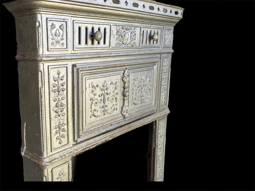 Joli décor de cheminée Prussienne en fonte d'époque 19 ème 