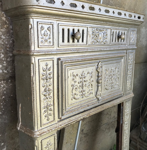 Joli décor de cheminée Prussienne en fonte d'époque 19 ème 