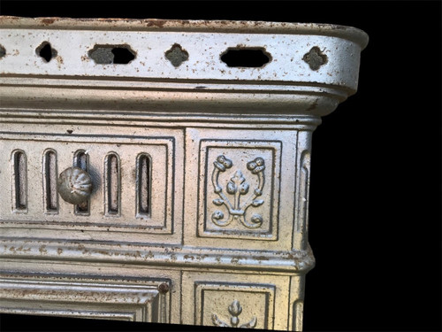 Joli décor de cheminée Prussienne en fonte d'époque 19 ème 