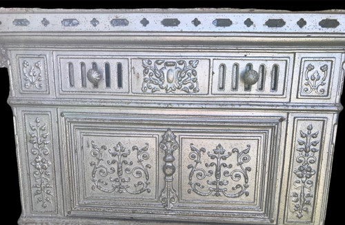 Joli décor de cheminée Prussienne en fonte d'époque 19 ème 