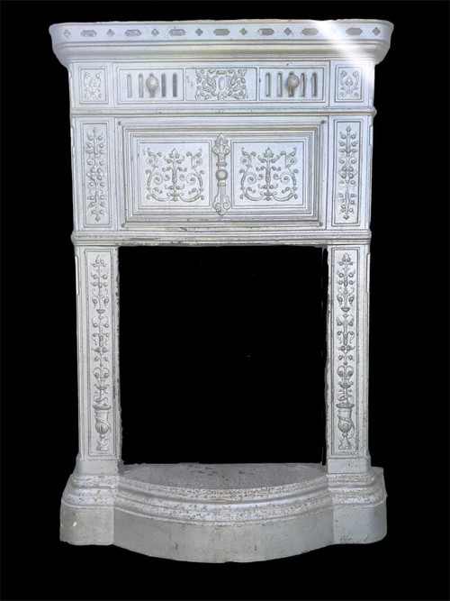 Joli décor de cheminée Prussienne en fonte d'époque 19 ème 