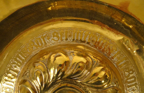 Offering Dish Gothic Brass Rosette Nuremberg Germany 17th Century