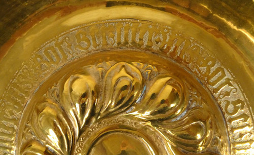 Offering Dish Gothic Brass Rosette Nuremberg Germany 17th Century