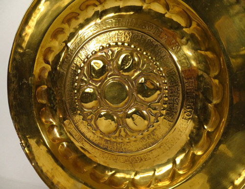 Plat de Quête à Offrandes Laiton Gothique Allemagne Nuremberg XVIè Siècle