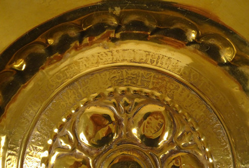 Plat de Quête à Offrandes Laiton Gothique Allemagne Nuremberg XVIè Siècle