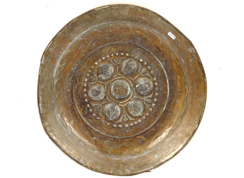 Plat de Quête à Offrandes Laiton Gothique Allemagne Nuremberg XVIè Siècle