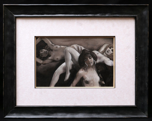 Maurice JAUBERT de BECQUE, Three Oriental nudes (illustration project for Sonnica the Courtesan)
