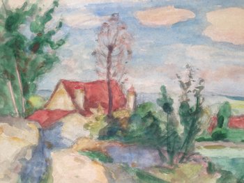 Georges d'Espagnat (1870-1950) - Paysage Du Sud - Aquarelle