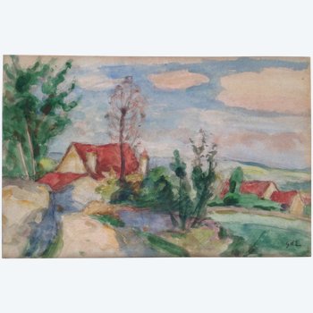 Georges d'Espagnat (1870-1950) - Paysage Du Sud - Aquarelle