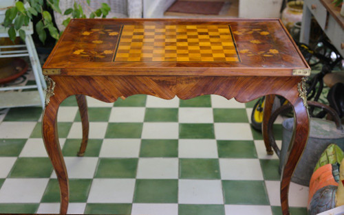 18th Century Inlaid Game Table, Louis XV