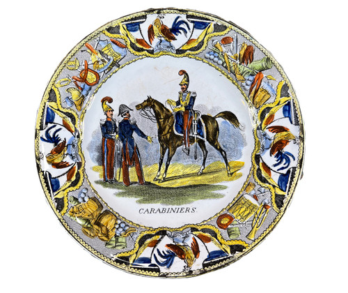 Plates militaria collection Creil Montereau national guard hussar Napoleon