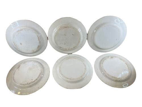 6 assiettes militaire Napoleon garde Nationale Creil Montereau 19eme rare