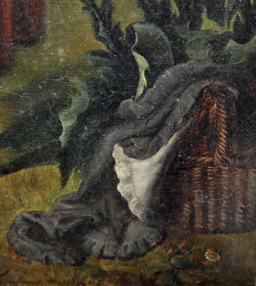Oil painting, “The Shepherdess”, 19th century school – 2nd part 19th century