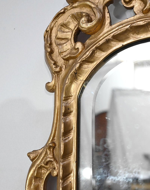 Miroir Louis XV en Bois Doré, Rocaille – 2ème partie XIXe