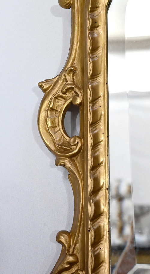 Miroir Louis XV en Bois Doré, Rocaille – 2ème partie XIXe