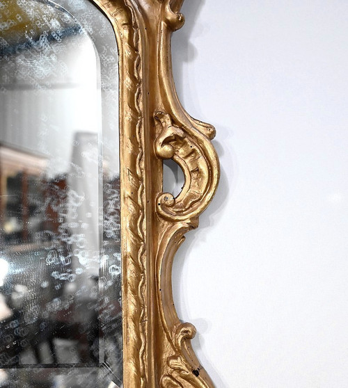 Miroir Louis XV en Bois Doré, Rocaille – 2ème partie XIXe