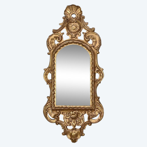 Miroir Louis XV en Bois Doré, Rocaille – 2ème partie XIXe
