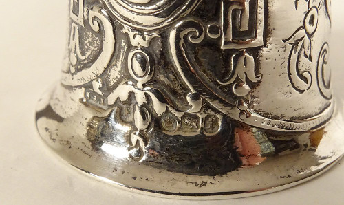 Table Bell Sterling Silver English Sheffield Landeck 1898 60.97gr