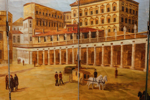 Important Screen Representing Saint Peter's Square In Rome