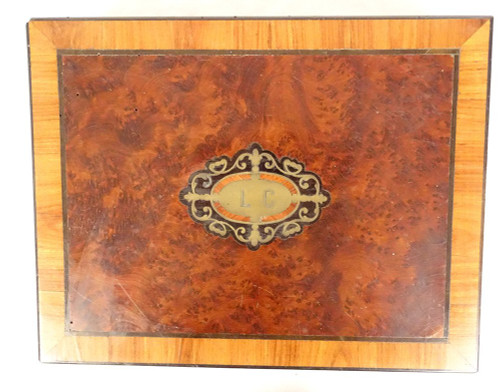 Gift Box Game Box Marquetry Magnifying Glass Amboyna Rose Wood Napoleon III Tokens