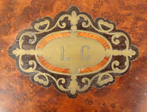 Gift Box Game Box Marquetry Magnifying Glass Amboyna Rose Wood Napoleon III Tokens