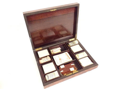 Gift Box Game Box Marquetry Magnifying Glass Amboyna Rose Wood Napoleon III Tokens