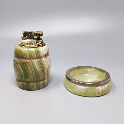 1960 Magnificent Onyx smoking set. Made in Italy