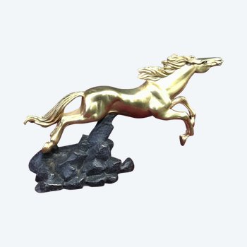 Cheval En Bronze doré Double Patine XX