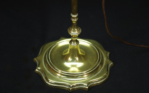 Lampada a olio, bronzo, elettrificata, XIX secolo