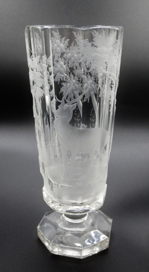Verre en cristal de Bohème. XIXe siècle. 