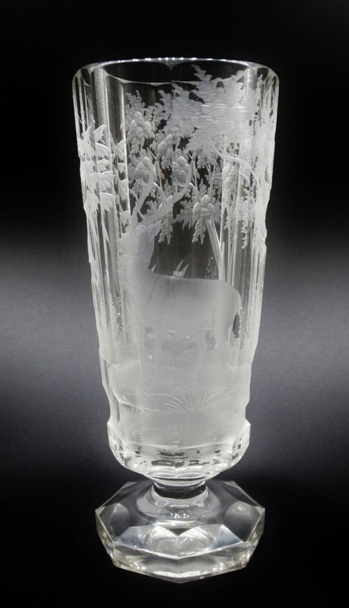Verre en cristal de Bohème. XIXe siècle. 
