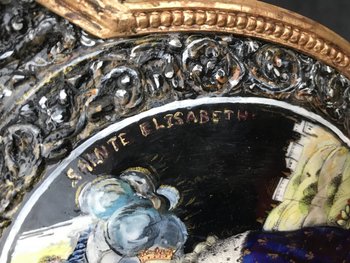 Heilige Elisabeth von Ungarn, E-Mail-Plakette von Limoge XVIII unterzeichnet Baptiste le noualhier