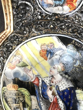 Heilige Elisabeth von Ungarn, E-Mail-Plakette von Limoge XVIII unterzeichnet Baptiste le noualhier