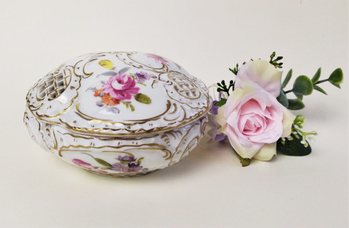 Boîte à Bijoux En Porcelaine Peinte Allemagne