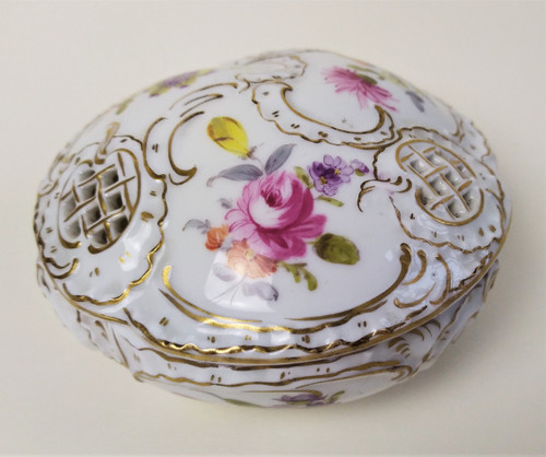 Boîte à Bijoux En Porcelaine Peinte Allemagne