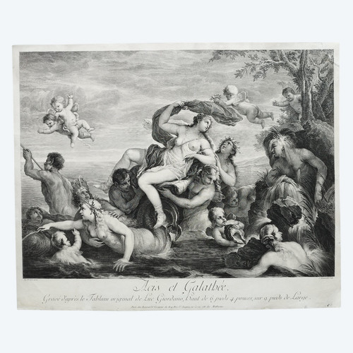 Gravure Mythologique  Acis et Galathée 18ème