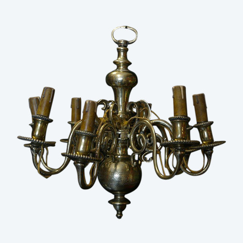 Bronze Hebraic Chandelier, 18th Century